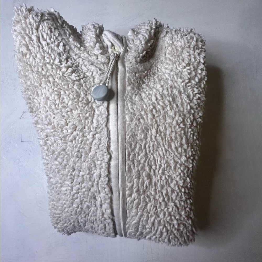 Athleta Girl Cream Sherpa Vest L/12